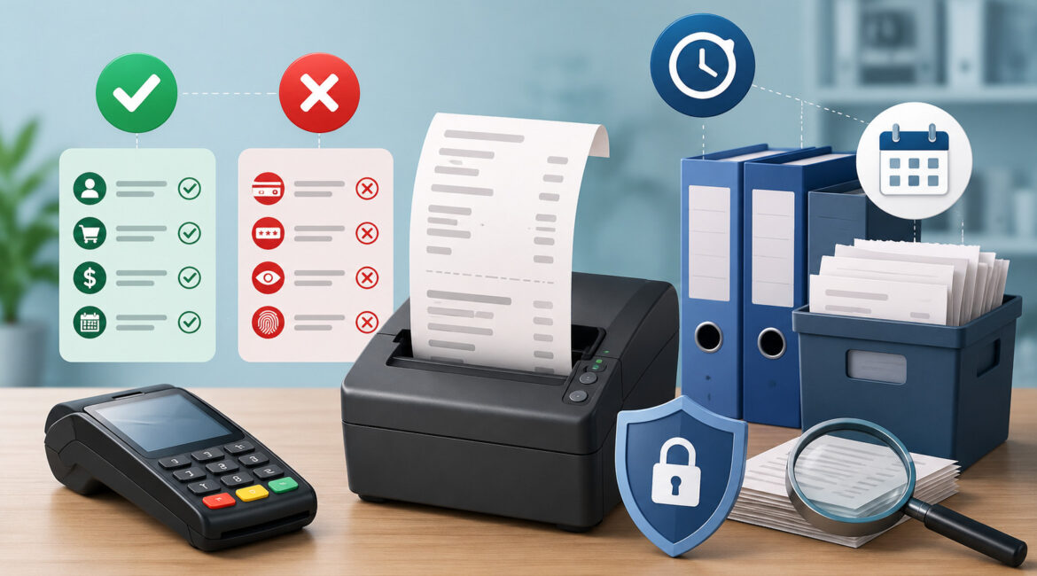 Receipt configuration, security, and retention illustration