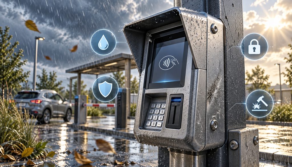 Weatherproof and vandal-resistant PCI payment terminal outdoors